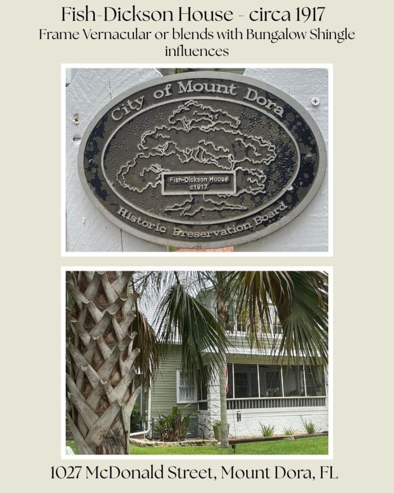 Fish-Dickson House 1917 historic home Mount Dora Florida