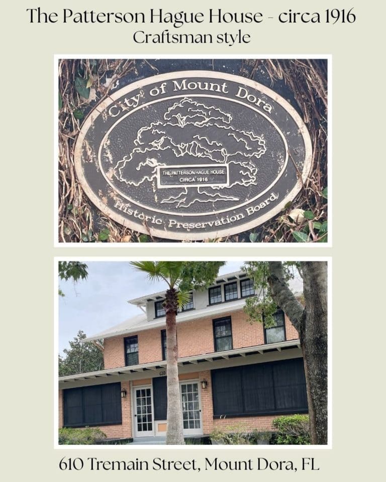 Patterson Hague House 1916 Craftsman style Mount Dora