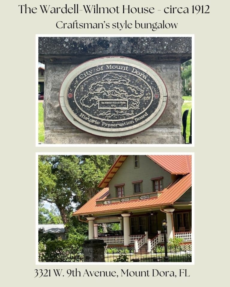 Wardell-Wilmot House circa 1912 Craftsman bungalow Mount Dora
